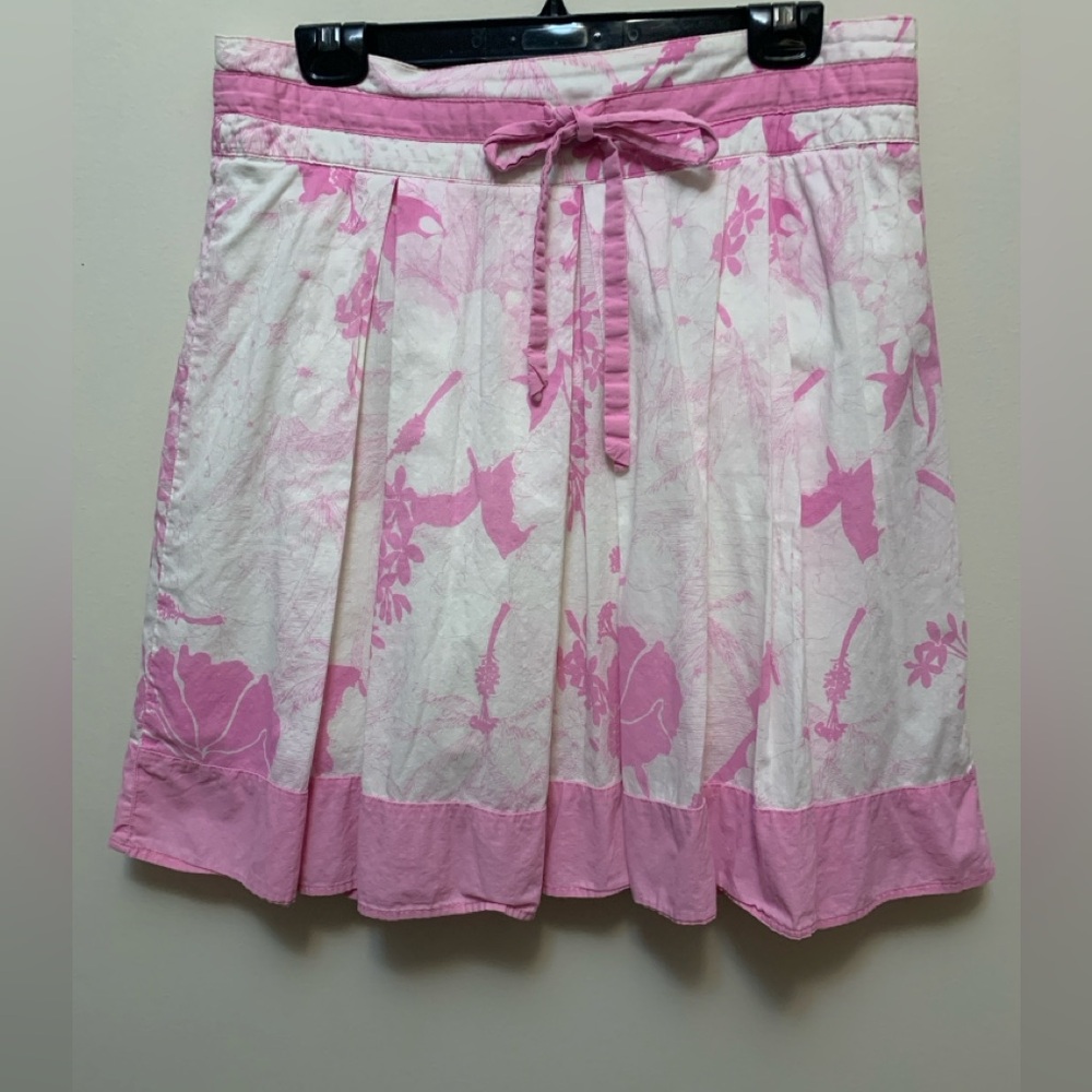 ROXY Floral Pink and White Cotton Skirt